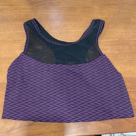 Lululemon Women's Gear Up Mesh Black Purple Activewear Athletic Sports Bra Sz 6 - Picture 1 of 7